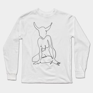 Taurus Celestial Line Art Long Sleeve T-Shirt